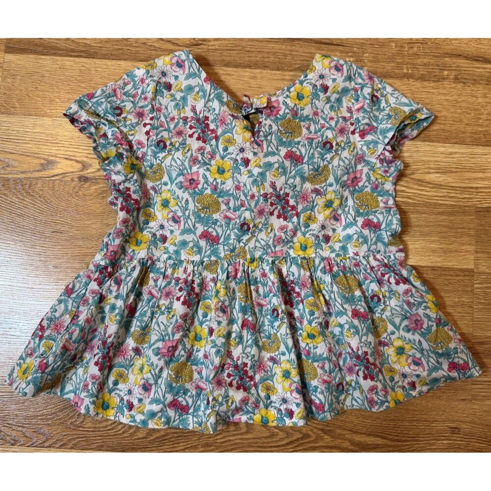 Jacadi Paris Girls Floral Top 3A Cotton French Boutique Classic Summer